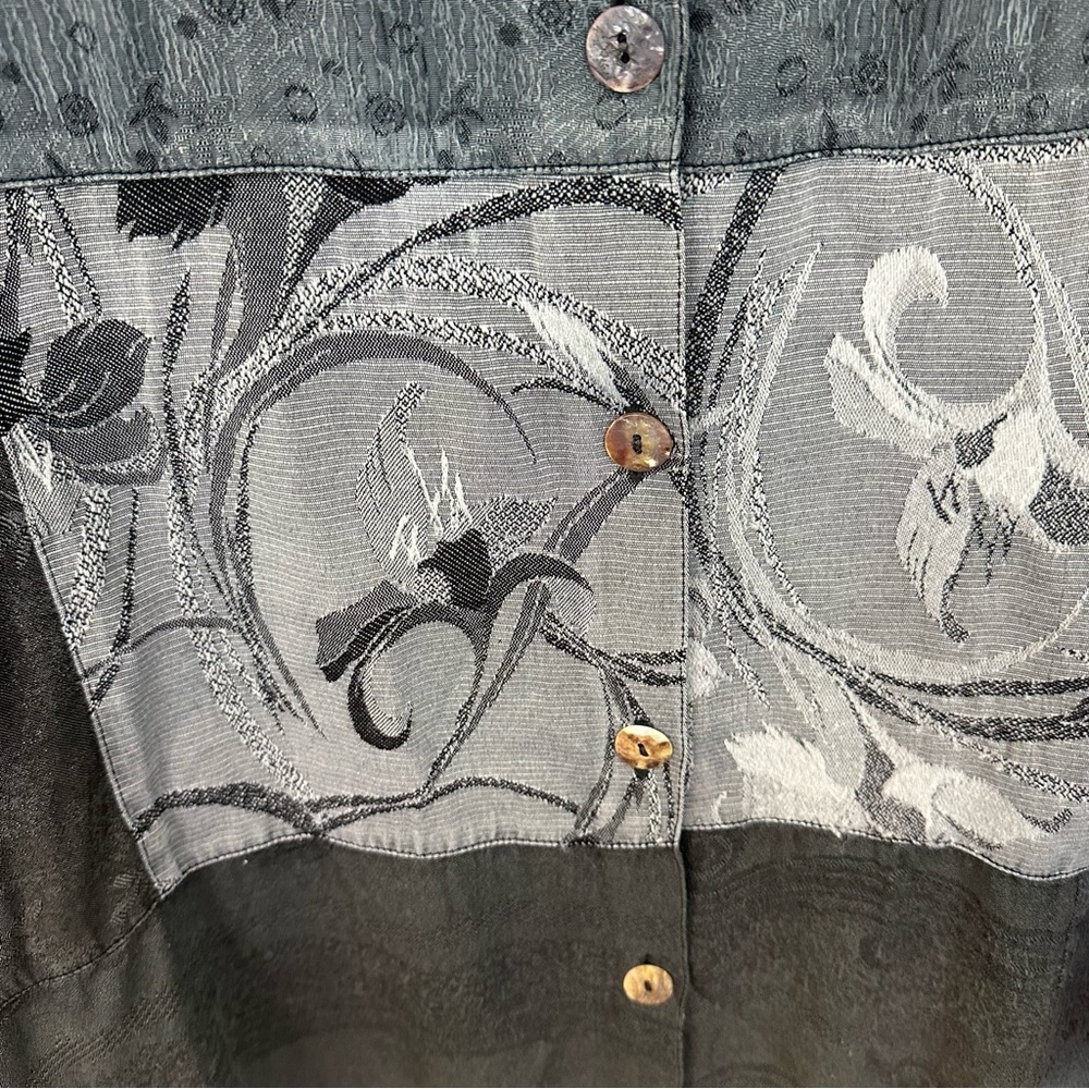 Citron | Gray Multi Pattern Button Down Tunic Blo… - image 4